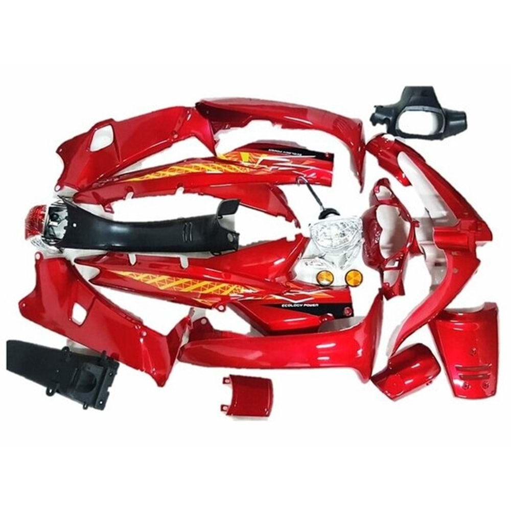 ÇELİK KAPORTA FULL SET KIRMIZI FAR+STOP+SINYAL+STCK