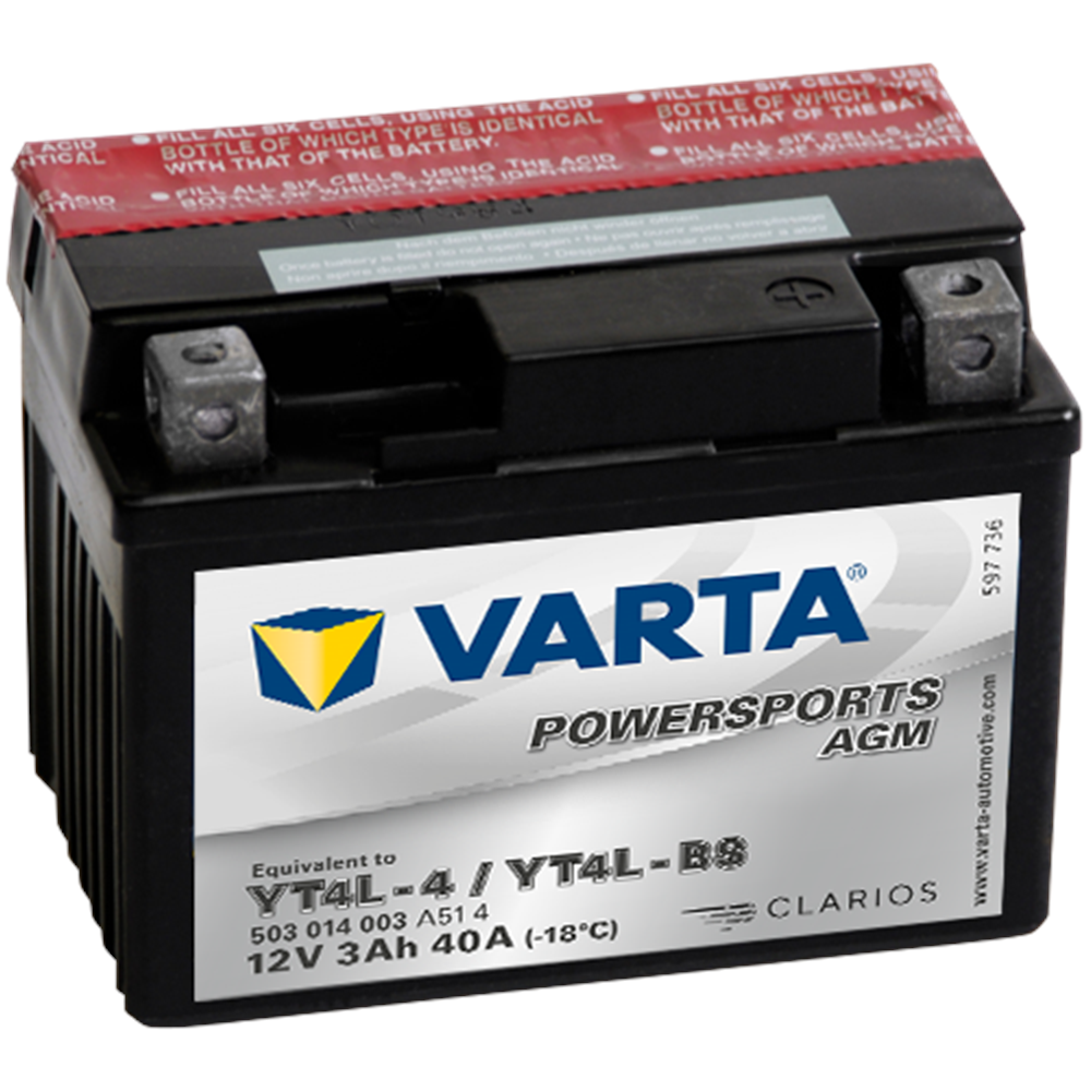 POWERSPORTS AGM T4L-4 T4L-BS 12V3Ah 40A AKÜ