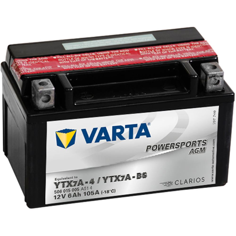 POWERSPORTS AGM TX7A-4 TX7A-BS 12V6Ah 105A AKÜ