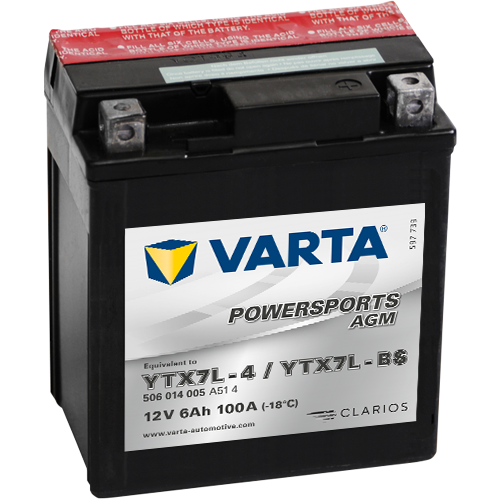 POWERSPORTS AGM TX7L-4 TX7L-BS 12V6Ah 100A AKÜ