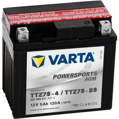 POWERSPORTS AGM TZ7S-4 TZ7S-BS 12V5Ah 120A AKÜ
